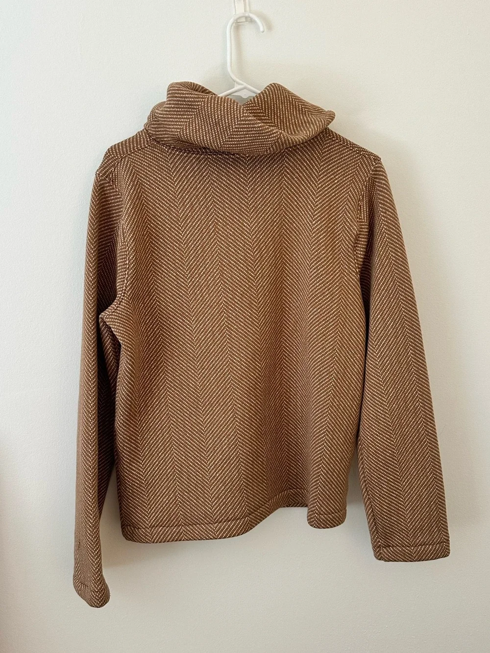 J. Crew Brown Herringbone Turtleneck Sweater